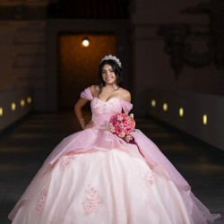 Off Shoulder Pink Quinceanera Dress 2024 Dresses With Bow