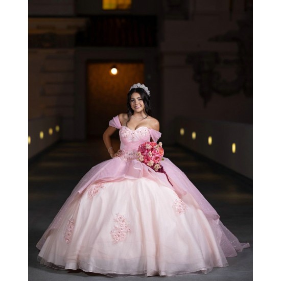 Off Shoulder Pink Quinceanera Dress 2024 Dresses With Bow