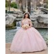 Off Shoulder Pink Quinceanera Dress Lace Appliques Sweetheart Neck 15 Dresses