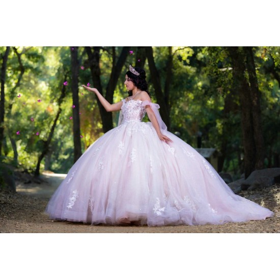 Off Shoulder Pink Quinceanera Dress Sweet 15 Gowns 2024 Ball Gown Princess Dresses