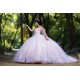 Off Shoulder Pink Quinceanera Dress Sweet 15 Gowns 2024 Ball Gown Princess Dresses