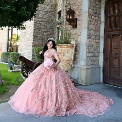 Off Shoulder Pink Quinceanera Dress Sweetheart Neck 15 Dresses