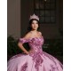 Off Shoulder Pink Quinceanera Dresses Pearl Sweetheart Neck 15 Dress