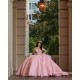 Off Shoulder Pink Quinceanera Dresses Sequin Sweetheart Neck 15 Dress