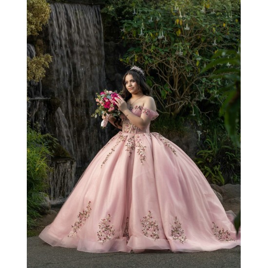 Off Shoulder Pink Quinceanera Dresses Sweetheart Neck 15 Dress