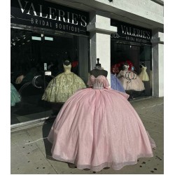 Off Shoulder Pink Quinceanera Dresses Sweetheart Neck 15 Dress With Bow