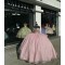 Off Shoulder Pink Quinceanera Dresses Sweetheart Neck 15 Dress With Bow