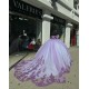 Off Shoulder Purple On White Quinceanera Dresses Sweetheart Neck 15 Dress