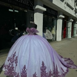 Off Shoulder Purple On White Quinceanera Dresses Sweetheart Neck 15 Dress