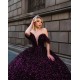 Off Shoulder Purple Quince Dresses V Neck 15 Dress