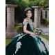 Off Shoulder Quinceanera Dress Sweetheart Neck Emerald Green 15 Dresses