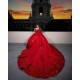 Off Shoulder Red Quince Dress Sweetheart Neck Vestidos De 15 Anos