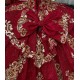 Off Shoulder Red Quince Dresses V Neck 15 Dress Sequin Ball Gown With Bow