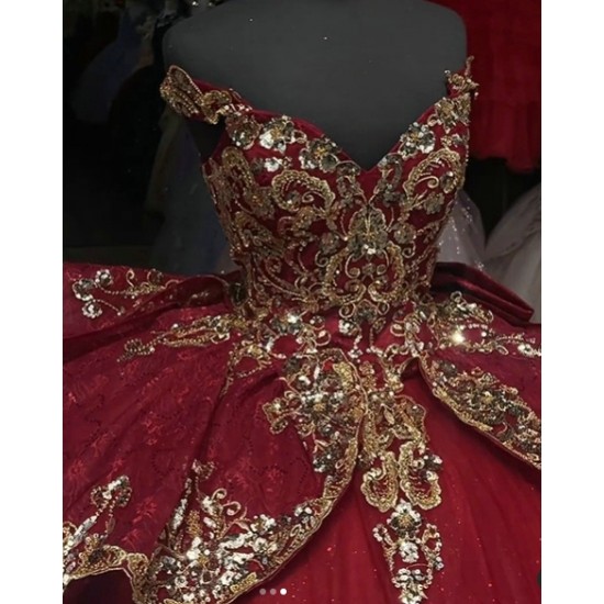 Off Shoulder Red Quinceanera Dress 15 Dresses With Bow