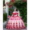 Off Shoulder Red Quinceanera Dress Sweetheart Neck 3D Flowers 15 Dresses