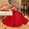 Off Shoulder Red Quinceanera Dress V Neck Vestidos De 15 Anos With Bow