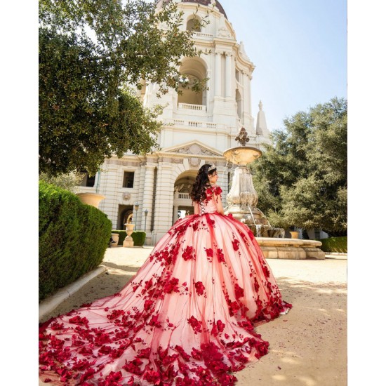 Off Shoulder Red Quinceanera Dresses Sweetheart Neck 15 Dress