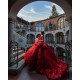 Off Shoulder Red Quinceanera Dresses Sweetheart Neck 15 Dress With 3D Flowers