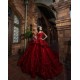 Off Shoulder Red Quinceanera Dresses Sweetheart Neck 15 Dress With 3D Flowers