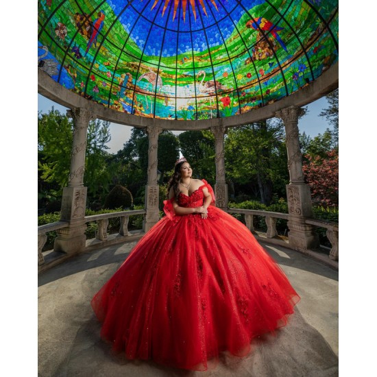 Off Shoulder Red Quinceanera Dresses Sweetheart Neck Ball Gown 15 Dress