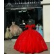 Off Shoulder Red Quinceanera Dresses Sweetheart Neck Lace Appliques 15 Dress