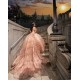 Off Shoulder Rose Gold Quince Dress Sweetheart Neck Vestidos De 15 Anos