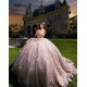 Off Shoulder Rose Gold Quince Dress Sweetheart Neck Vestidos De XV Anos