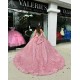 Off Shoulder Rose Gold Quince Dresses Sweetheart Neck 15 Ball Gown Dress