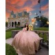 Off Shoulder Rose Gold Quinceanera Dress V Neck Vestidos De 15 Anos