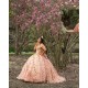 Off Shoulder Rose Gold Quinceanera Dresses Sweetheart Neck 15 Dress