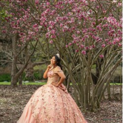 Off Shoulder Rose Gold Quinceanera Dresses Sweetheart Neck 15 Dress