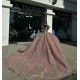 Off Shoulder Rose Gold Quinceanera Dresses Sweetheart Neck Ball Gown 15 Dress