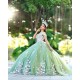 Off Shoulder Sage Green Quince Dress V Neck Vestidos De 15 Anos 2024 Ball Gown