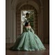 Off Shoulder Sage Green Quinceanera Dresses 15 Dress With 3D Flowers