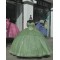 Off Shoulder Sage Green Quinceanera Dresses Ball Gown 15 Dress With Bow