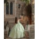 Off Shoulder Sage Green Quinceanera Dresses With 3D Flowers