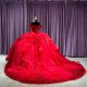 Off Shoulder Sequin Red Quince Dresses Sequin Sweetheart Neckline 15 Dress