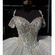 Off Shoulder Silver Quinceanera Dress Sweet 15 Gowns V Neck 2024 Princess Dresses