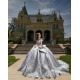 Off Shoulder Silver Quinceanera Dresses Lace Appliques Sweetheart Neck 15 Dress