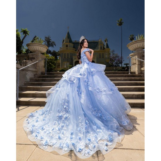 Off Shoulder Sky Blue Quinceanera Dress 2024 Ball Gown Princess Dresses