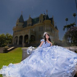 Off Shoulder Sky Blue Quinceanera Dress 2024 Ball Gown Princess Dresses