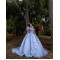 Off Shoulder Sky Blue Quinceanera Dress 2024 Sweet 15 Gowns