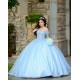 Off Shoulder Sky Blue Quinceanera Dress Sweetheart Neck 15 Dresses