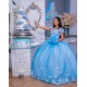 Off Shoulder Sky Blue Quinceanera Dress Sweetheart Neck 15 Dresses With Bow