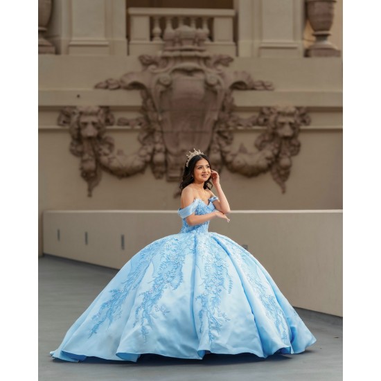 Off Shoulder Sky Blue Quinceanera Dresses Sweetheart Neck 15 Dress