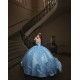 Off Shoulder Sky Blue Quinceanera Dresses Sweetheart Neck 15 Dress