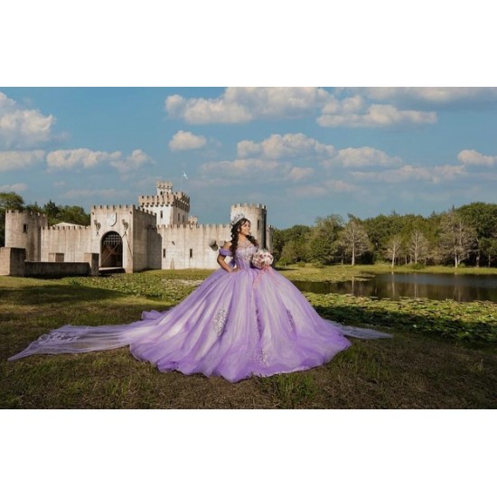 Off Shoulder Sweet 15 Gowns Lilac Quince Dress Birthday Party Dresses