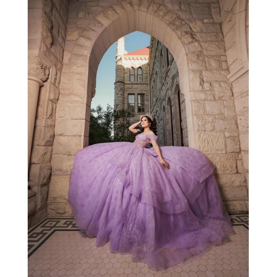 Off Shoulder Sweet 15 Gowns Lilac Quince Dress With Bow