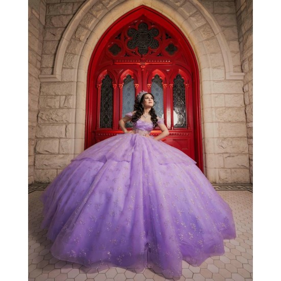 Off Shoulder Sweet 15 Gowns Lilac Quince Dress With Bow