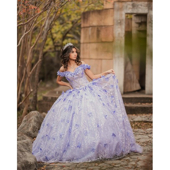 Off Shoulder Sweet 15 Gowns Lilac Quinceanera Dress Princess Dresses